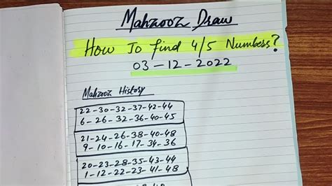 How To Pick 5/5 Best Numbers For Mahzooz Draw.